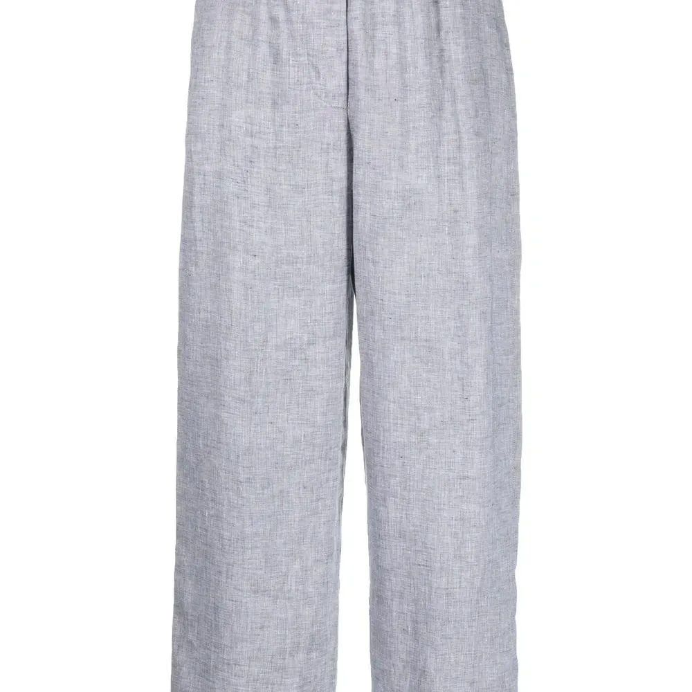 Льняные брюки широкого кроя