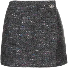 Твидовая юбка мини с запахом