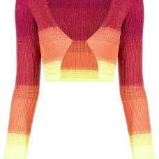 Укороченный кардиган с эффектом деграде Укороченный кардиган с эффектом деграде