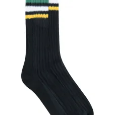 Носки в рубчик с отделкой в полоску