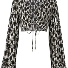 Укороченная блузка с рукавами колокол