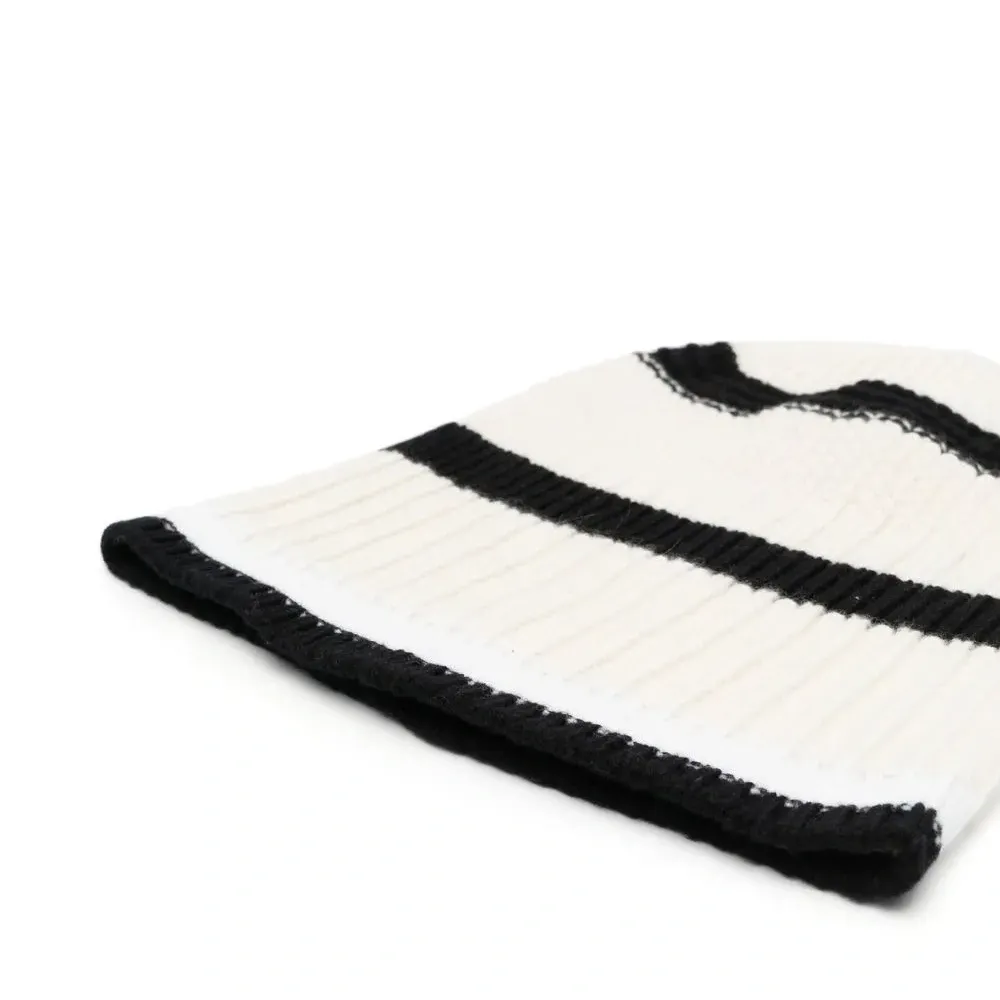 Кашемировая шапка бини в полоску