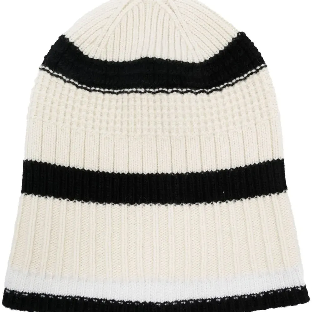 Кашемировая шапка бини в полоску