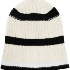 Кашемировая шапка бини в полоску