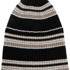 Кашемировая шапка бини в полоску