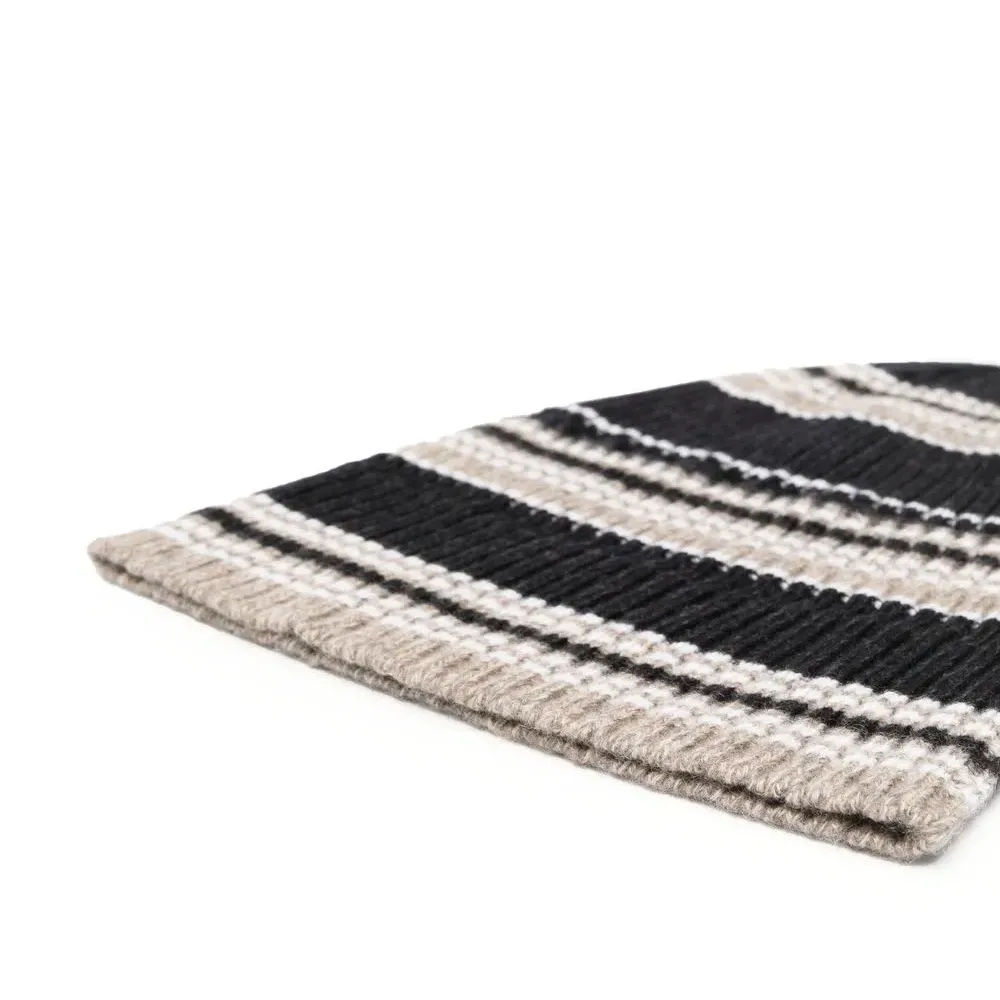 Кашемировая шапка бини в полоску