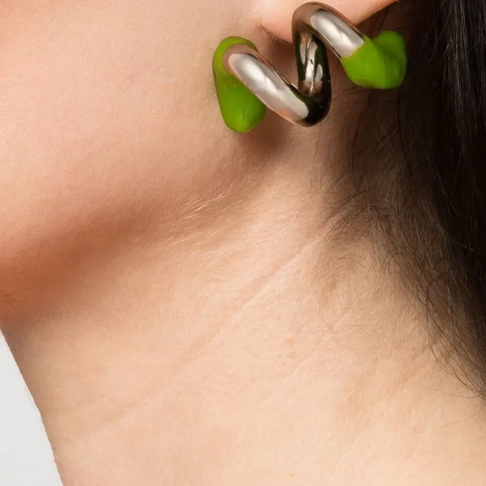 Серьги в стиле колор-блок