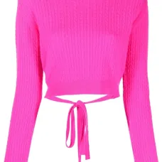 Укороченный джемпер фактурной вязки Укороченный джемпер фактурной вязки