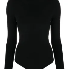 Боди с высоким воротником и длинными рукавами