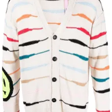 Кардиган в полоску с V-образным вырезом