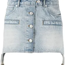 Джинсовая мини-юбка асимметричного кроя