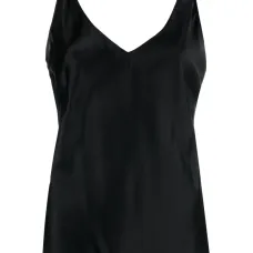 Топ из эластичного шелка с V-образным вырезом