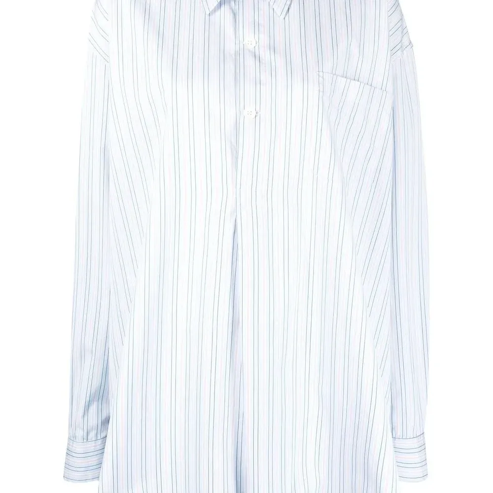 Полосатая рубашка оверсайз с длинными рукавами