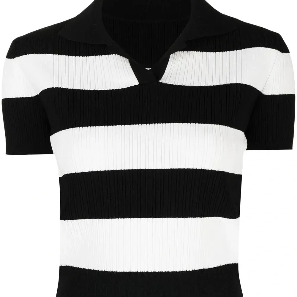 Укороченная футболка в горизонтальную полоску