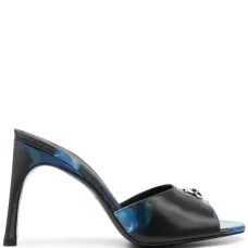 Мюли с голографическим принтом и логотипом