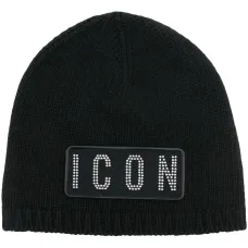 Icon-patch knitted beanie Icon-patch knitted beanie