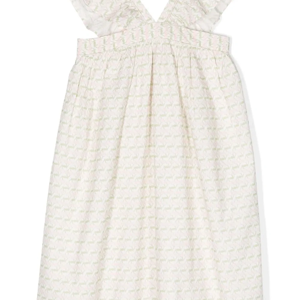 Платье с оборками и принтом