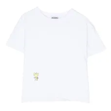 Motif-embroidered short-sleeve T-shirt