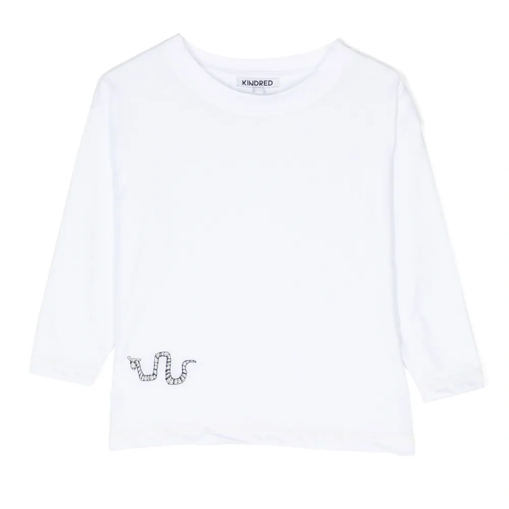 Motif-embroidered long-sleeve T-shirt