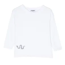 Motif-embroidered long-sleeve T-shirt