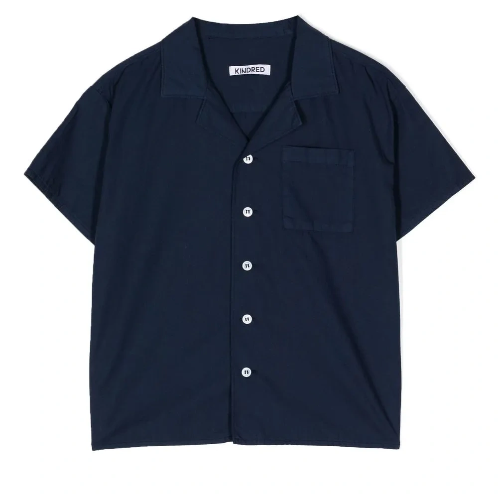 Club-collar short-sleeve shirt