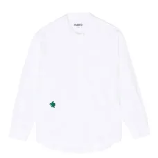 Motif-embroidered long-sleeve shirt