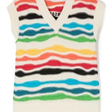 Разноцветный жилет с эффектом потертости Разноцветный жилет с эффектом потертости