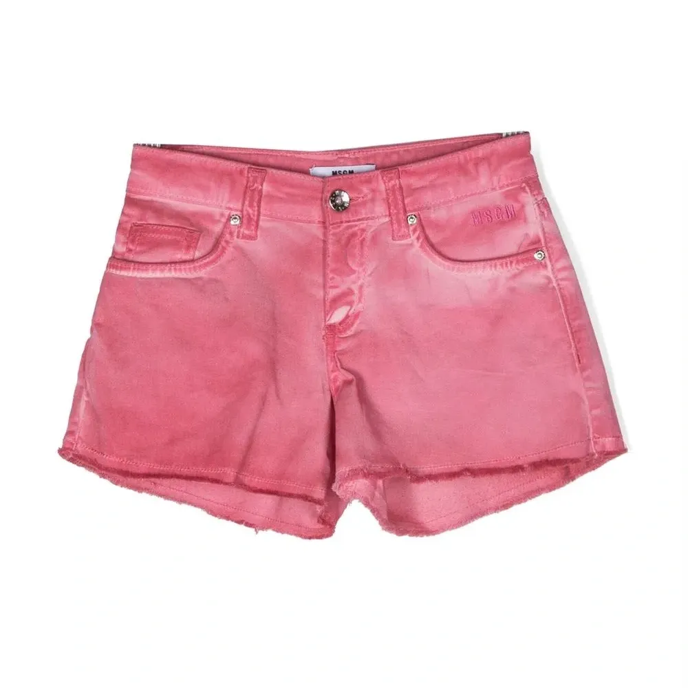 Джинсовые шорты с эффектом потертости