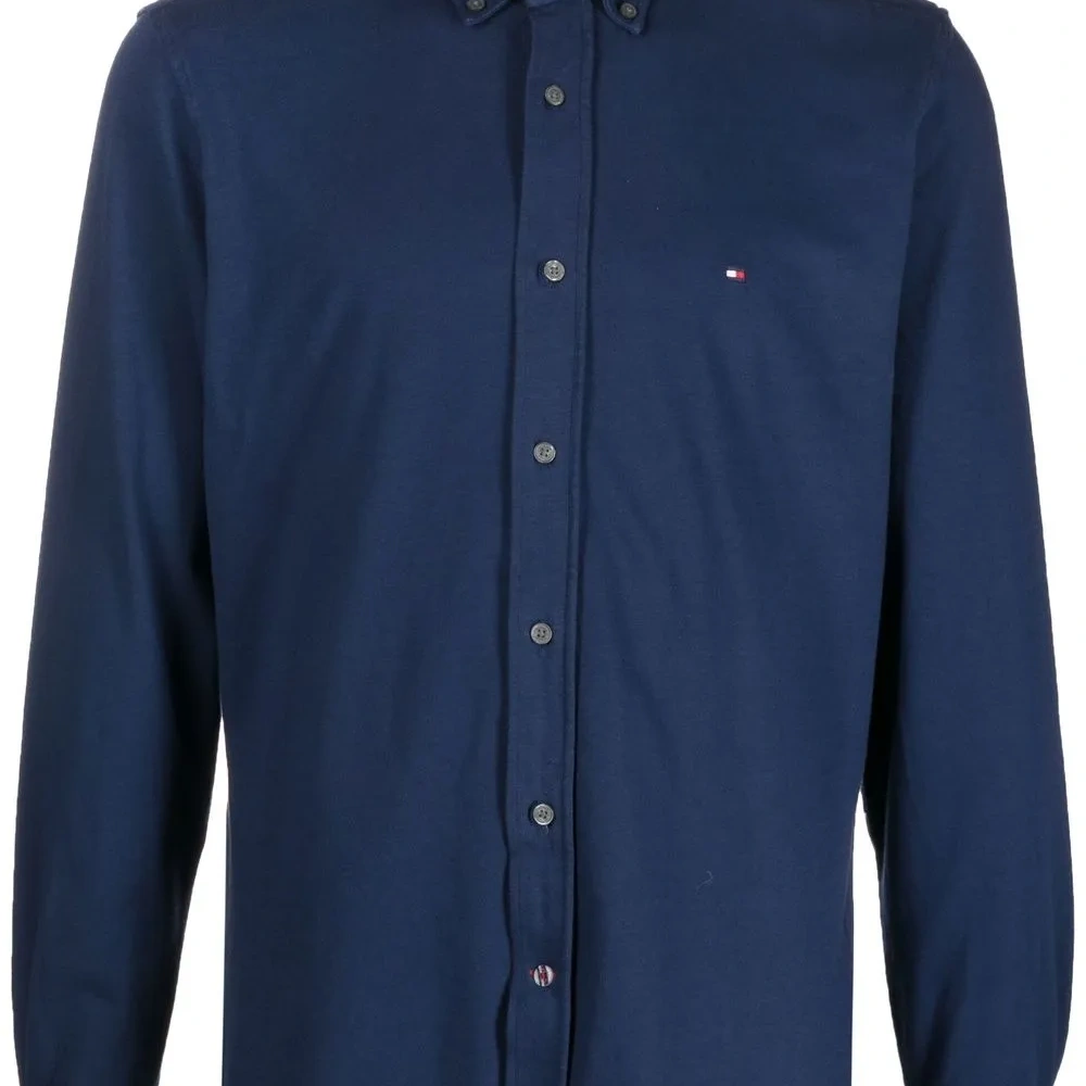 Рубашка с длинными рукавами и вышитым логотипом