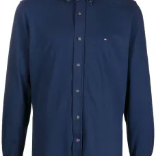 Рубашка с длинными рукавами и вышитым логотипом