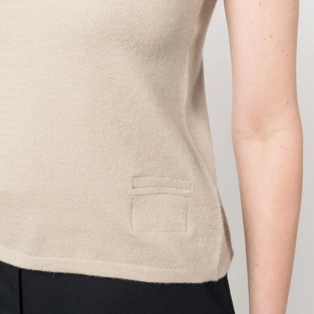 Кашемировый топ без рукавов