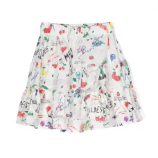 Юбка с оборками и графичным принтом