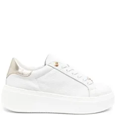 Кожаные кроссовки с контрастной пяткой