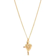 Gold Cross and arabesque heart Pendant
