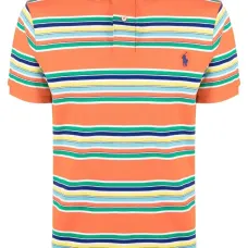 Полосатая рубашка поло с короткими рукавами