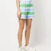 Stripe-pattern drawstring shorts
