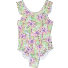 Купальник с оборками и принтом