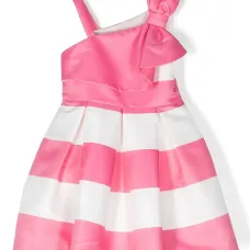 Полосатое платье на одно плечо