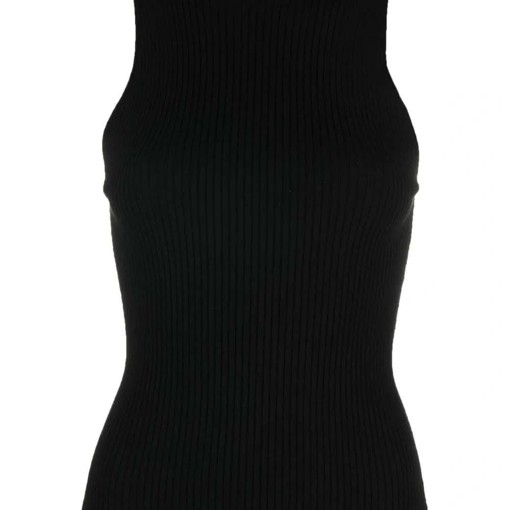 Топ с высоким воротником в рубчик Топ с высоким воротником в рубчик