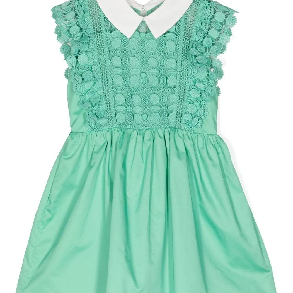 Платье мини с кружевом