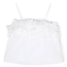 Футболка на тонких бретелях с оборками