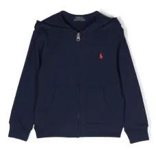 Худи на молнии с вышитым логотипом