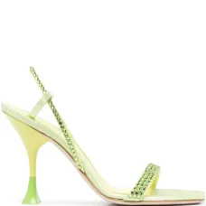 Crystal-embellished leather sandals