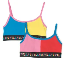 Бюстгальтер в стиле колор-блок с логотипом