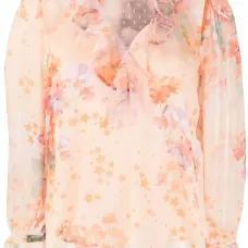 Блузка с оборками и цветочным принтом