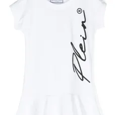 Платье с короткими рукавами и логотипом