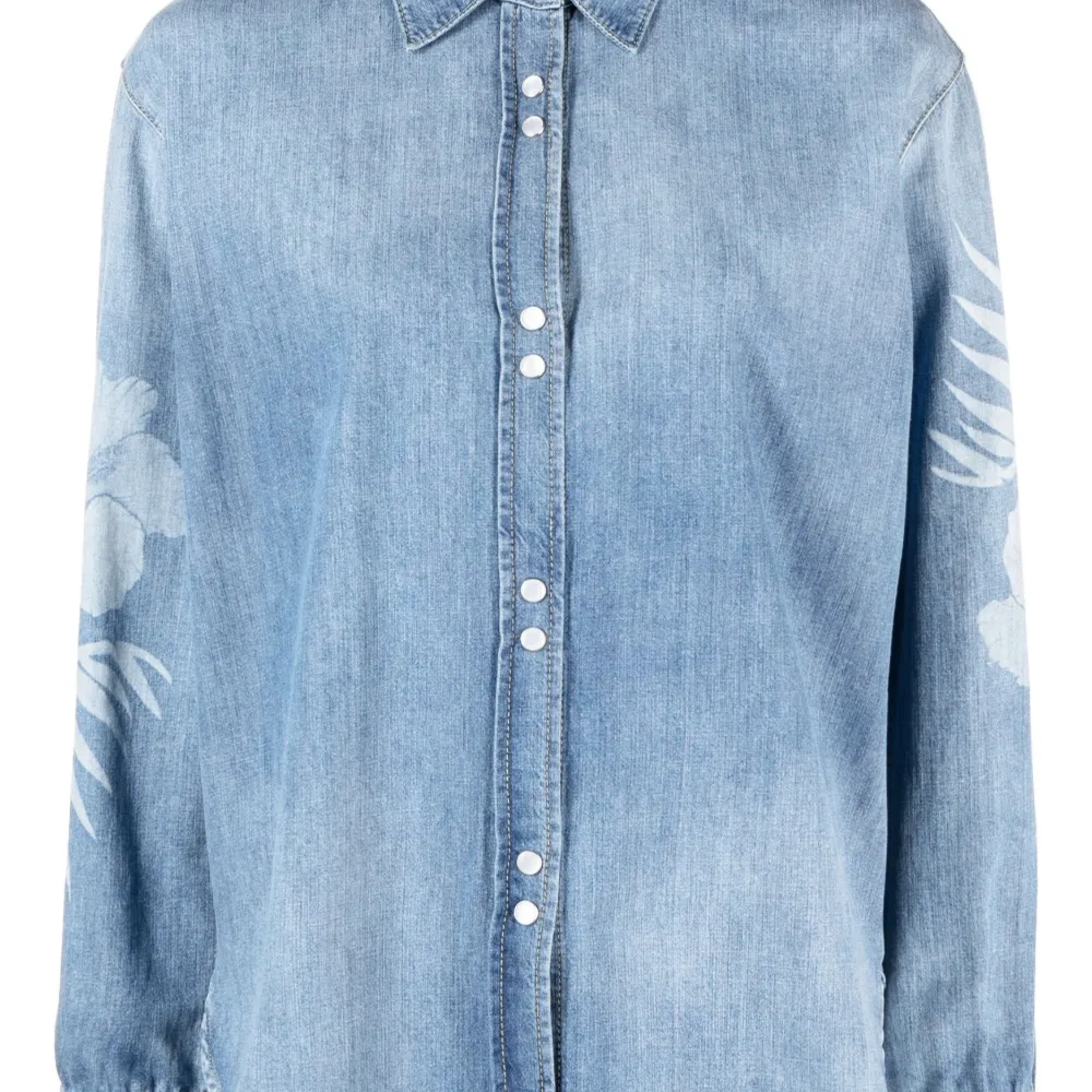 Джинсовая рубашка Gufare с цветочным принтом