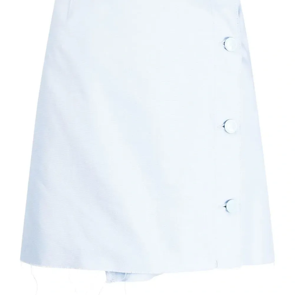 Джинсовая юбка мини с бахромой