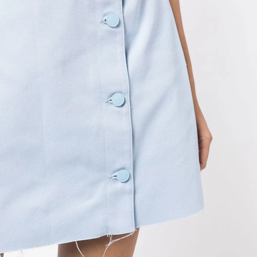 Джинсовая юбка мини с бахромой