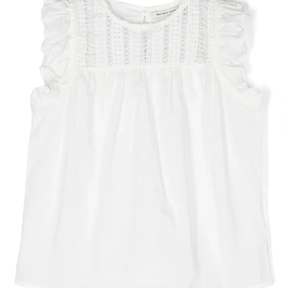 Ruffle-detail sleeveless blouse